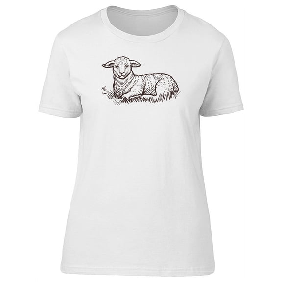Farm Lamb Sketch T-Shirt Women -Image by Shutterstock, Female Medium