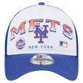thumbnail image 2 of Men's New Era White New York Mets Retro Wordmark 9FORTY A-Frame Trucker Adjustable Hat, 2 of 6