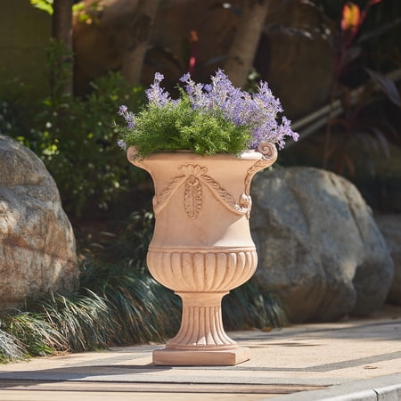 Christopher Knight Home MGO Flower Urn Planter with Scroll Handles, Terracotta
