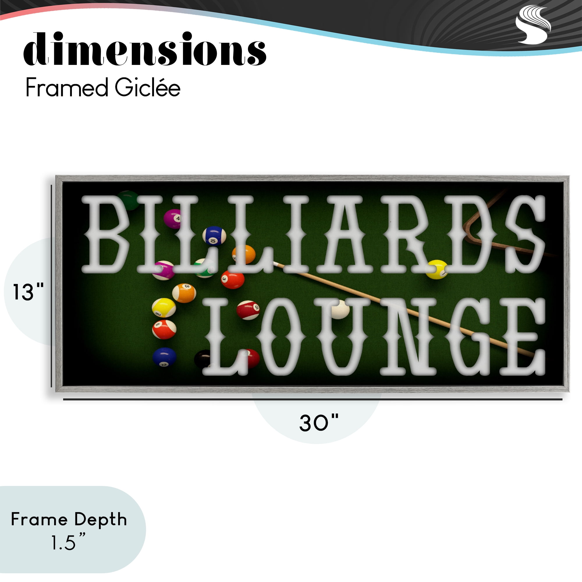 Stupell Industries Billiards Lounge Recreation Gray Framed Giclee Art, design by Marcus Prime