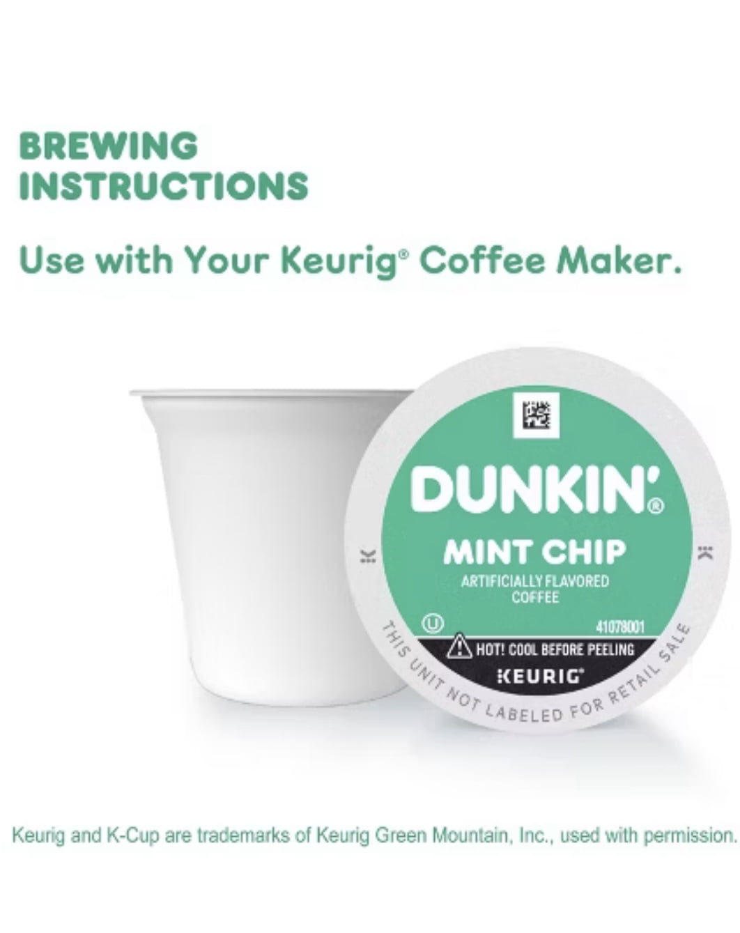 Dunkin� Mint Chip Artificially Flavored Coffee, Keurig K-Cup Pods, 22 Count box
