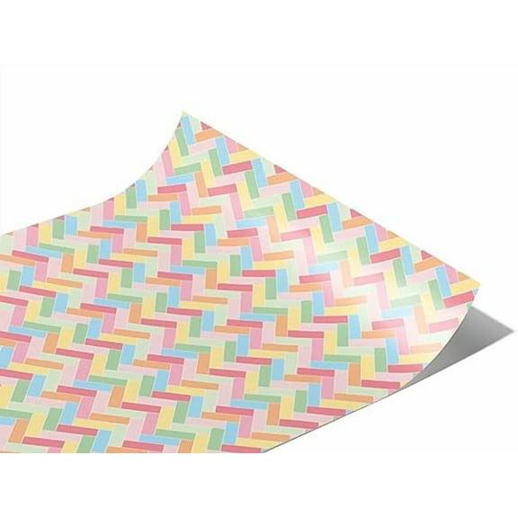 Rwraps Herringbone Brick Cotton Candy Gloss Vinyl Film Wrap 59in x 10ft Vinyl Vehicle Car Film Sheet