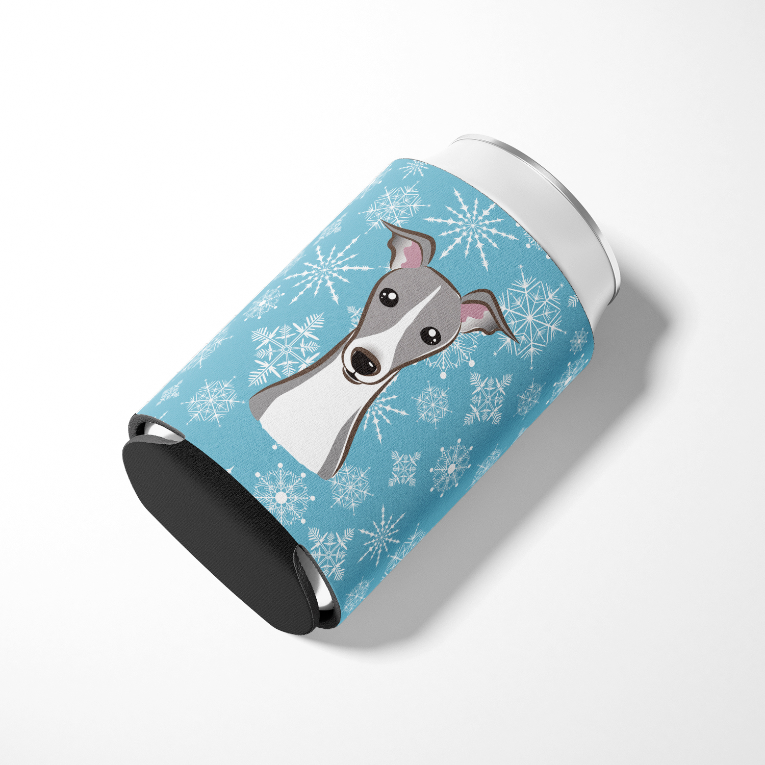 Carolines Treasures BB1670CC Snowflake Italian Greyhound Can & Bottle Hugger
