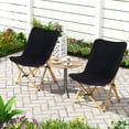 thumbnail image 4 of Costway Bamboo Butterfly Folding Chair Set of 2 with Storage Pocket 330 LBS Capacity Black, 4 of 10
