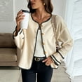 thumbnail image 4 of Uaswgudfs ​Women's Autumn/Winter Relaxed Fit Open Front Coat: Decorative Stitching Detail for Chic Layering Essential​, 4 of 9