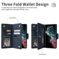 thumbnail image 2 of Wallet Card Zipper Flip Leather Case For Samsung Galaxy S24 Ultra S24Plus S23FE S23 Ultra S22 S21 FE S20 FE S10 Note 20 Note10 Note9, 2 of 14