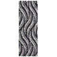 thumbnail image 2 of Safavieh Micro-Loop Daffodil Leaves Runner Rug, Charcoal/Ivory, 2'3" x 7', 2 of 9
