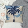 thumbnail image 2 of Qinduosi Navy Blue Palm Tree Pillow Covers Inch Set of Plants Coconut Trees Decorative Pillow Cases Vintage Cushion Case Home Decor for Sofa Couch Outdoor, 2 of 5