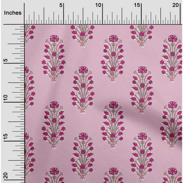 oneOone Viscose Jersey Fabric Leaves & Floral Block Decor Fabric Printed BTY 60 Inch Wide