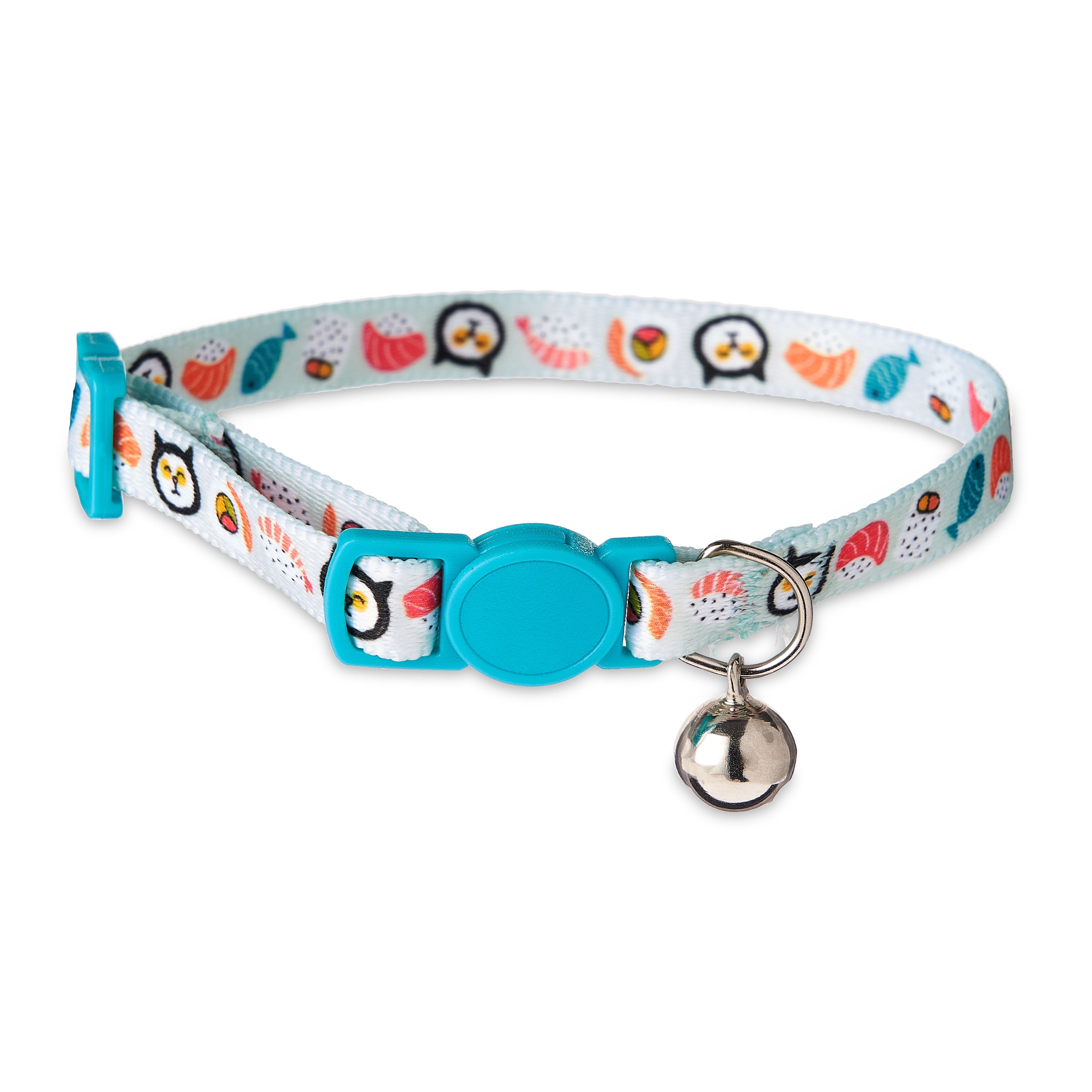 Vibrant Life Polyester Sushi Break-Away Cat Collar, Blue