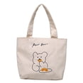 thumbnail image 1 of Bolsa de mano para mujer, lavable, reutilizable, bonita, con asa superior, para la compra. Blanco, 1 of 9