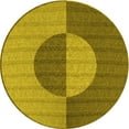 thumbnail image 1 of Ahgly Company Machine Washable Indoor Round Transitional Dark Yellow Green Area Rugs, 8' Round, 1 of 7
