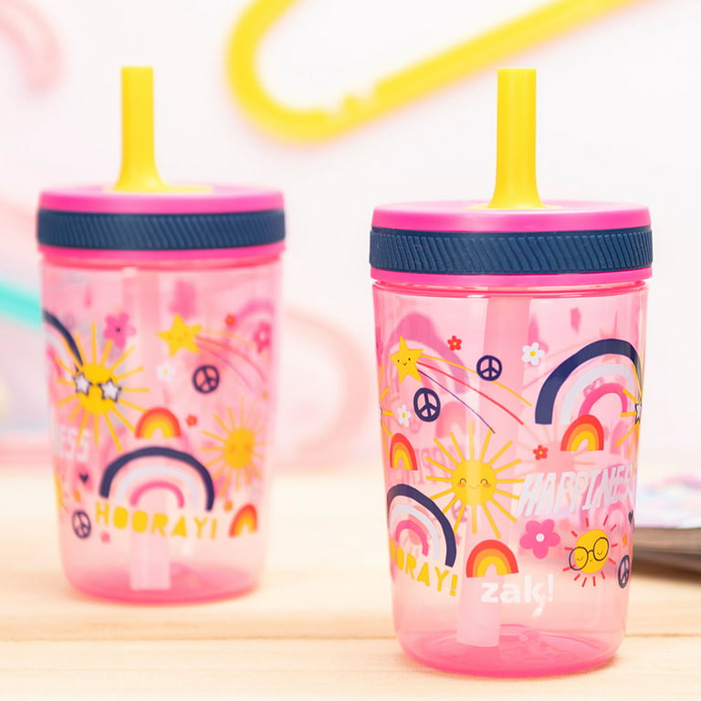Kids Cute Farm Animal Pink Sippy Cup/ Toddlers Tumbler 12 Oz Stainless Steel