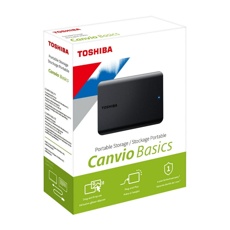 Toshiba 1TB Canvio Basic Portable External Hard Drive, USB 3.0