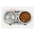 thumbnail image 1 of Feminist Pet Mat for Food and Water, Inspirational Feminist Phrase Who Runs the World Girls with Doodle Lines Zigzags, Non-Slip Rubber Mat for Dogs and Cats, 18" X 12", by Ambesonne, 1 of 2