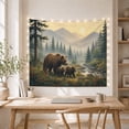 thumbnail image 5 of Bear Family Walking Through Evergreen Forest, Serene Rustic Style for Wildlife Lovers, Nature Wall Decor, Housewarming Gift, Tapestry Wall Hanging for Bedroom and Cabin, 5 of 7