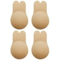 thumbnail image 2 of SAYFUT 2 Pack Nipple Covers Self Adhesive Strapless Backless Bra Lifting Push Up Reusable Sticky Bras For Swimming Wedding Party Evening Dress Skin/ Black, 2 of 7