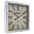 thumbnail image 2 of Yosemite Square Skip Movement Wood Wall Clock with Distressed Off White Frame, 2 of 14