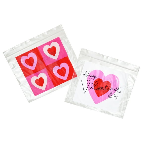 Heart Resealable Treat Bags, Red and Pink, 20 Count, Valentine's Day by Way To Celebrate