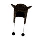 thumbnail image 4 of Lindo gorro de peluche decorativo, gorro de invierno informal para fiestas, senderismo, patinaje, festivales Marrón y negro, 4 of 8