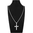 thumbnail image 5 of Charles Raymond Bling-ed Out Rapper Favorites - Ice'd Pendant with Gold Necklace and Fully Bling'd Out Luxurious Gold Watch Set - NW2021 (8976 SLV w/Cross), 5 of 7