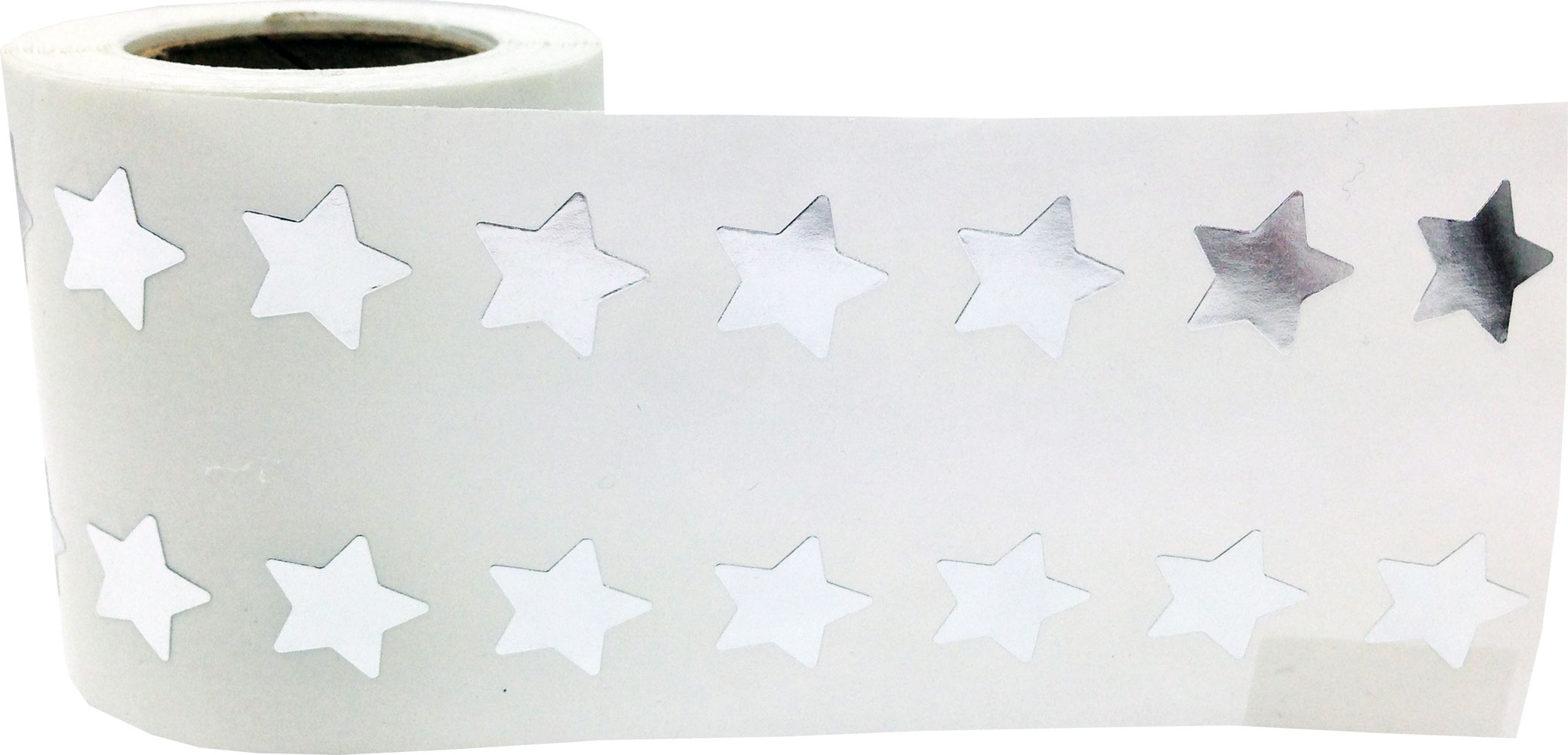 Metallic Silver Star Stickers, 1/2 Inch Wide, 1000 Labels on a Roll 