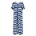 thumbnail image 1 of HUJlwoi Chemise de Nuit Imprimée pour Femmes Rayée Longue Robe de Bain Zippée Robe Décontractée Chemise de Nuit Manches 3/4 avec Poches, 1 of 4