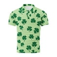 thumbnail image 5 of PNTUTB St. Patrick's Day Men's Fashion Print Casual Collared Short Sleeve Button Down Pullover Blouse, 5 of 6
