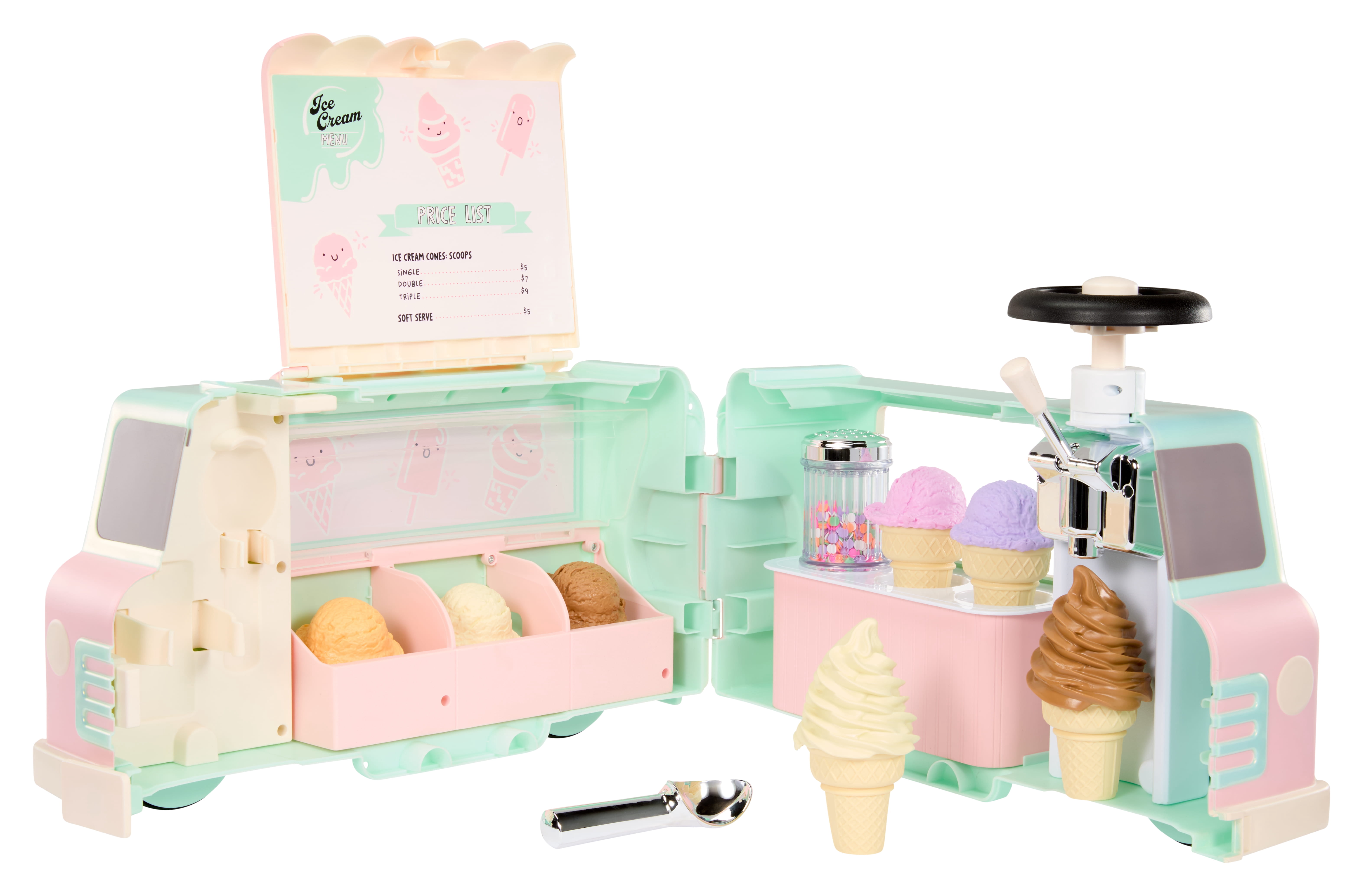 Little Tikes Sweet Spaces Ice Cream Scoot ‘n Serve Ride-On with Accessories
