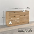 thumbnail image 2 of Maklaine Contemporary Engineered Wood 6 Drawer Dresser in Oak, 2 of 9