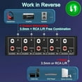 thumbnail image 2 of ARCADORA 4-Way Audio Switch RCA AUX 3.5mm Stereo Selector Multi-Source Bidirectional Metal Box Headphone Amplifier Speaker, 2 of 4