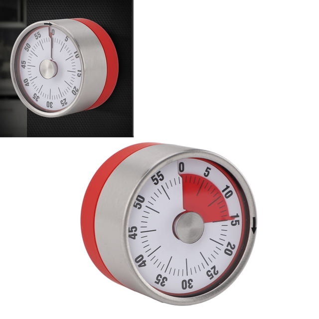 Mechanical Countdown Timer, Stainless Steel Visual Kitchen Timer with Magnetic Design, Sports Study Reminder Time Control