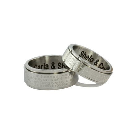 Personalized Stainless Steel Couples Lords Prayer Ring for (Best Couple Ring Design)
