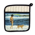 thumbnail image 1 of Betsy Drake PT834 Woman & Dog Pot Holder, 1 of 1