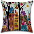 thumbnail image 5 of Fundas De Cojines Con Estampado De Árboles Decorativos, 45x45 Cm, ​​Juego De 4, Regalo Con Patrón De Colores, 5 of 5