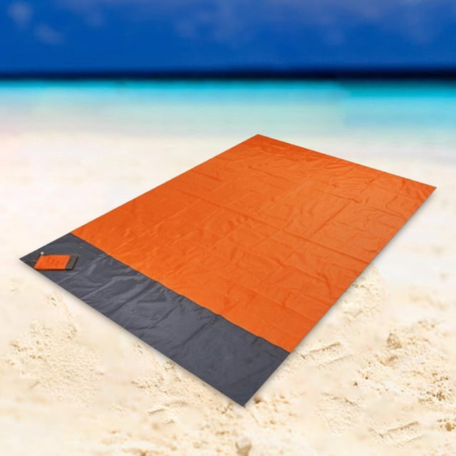 Manta de playa Manta de picnic Estera de picnic portátil con bolsa de almacenamiento Estera de camping impermeable a prueba de arena Naranja 200cmx210cm perfecl