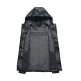 thumbnail image 3 of Shakumy Hooded Trench Coat Men Men's Casual Autumn and Winter Printing Hooded Zipper Pocket Mens Hooded Winter Jacket Dark&nbsp;Gray X-Large, 3 of 5
