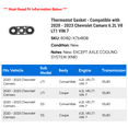 thumbnail image 2 of Thermostat Gasket - Compatible with 2020 - 2023 Chevy Camaro 6.2L V8 LT1 VIN 7 2021 2022, 2 of 2