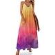 thumbnail image 1 of Vestido hippie teñido anudado, retro psicodélico, kawaii, maxivestido con tirantes, elegante, bohemio, para playa, largo, de verano, con cuello en V, de gran tamaño, 1 of 7