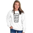 thumbnail image 4 of Warm Hug Cup Coffee Cute Morning Women Crewneck Sweatshirt Brisco Brands S, 4 of 6