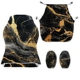 thumbnail image 5 of SCRAWLGOD Marble Print Golden Black Set of 4 Gaming Chair Covers Slipcovers Anti-Dust Dustproof Rotating Armchair Slipcovers Stretchy Gamer Chair Cover with Armrest Covers, 5 of 7