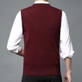 thumbnail image 4 of MNCEKFOD Seater Vest for Men Plaid Knitted V Neck Sleeveless Business Work Comfy and Soft Slim Fit Fall Fashion Outfits Winter Clothes 2025 Red XXXL, 4 of 8