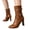 Brown, variant on Studded Buckle High Heel Mid Calf Combat Boots for Women 2025 Vintage Leather Winter Fall Short Dress Booties