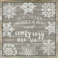 thumbnail image 2 of Jacobs, Cindy 26x26 Gold Ornate Wood Framed with Double Matting Museum Art Print Titled - Comfy Cozy Snowflakes, 2 of 4