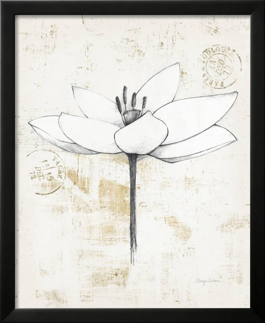 Pencil Floral I Gold Framed Print Wall Art By Avery Tillmon Walmart Com Walmart Com