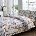 thumbnail image 3 of Juego De Colcha De Colcha Tamaño King, Juego De Edredones Florales, Ropa De Cama, Colección De Edredones Florales Ligeros, Colcha Reversible Para El Hogar, Colcha Con Hojas De Primavera, Colcha De Flo, 3 of 5