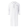 thumbnail image 5 of XDZJLR Men Shirts Muslim Arabia Long Sleeve Pocket Loose Robe Solid Pocket Tops, 5 of 5