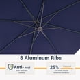 thumbnail image 3 of FLAME&SHADE 11ft Round Outdoor Patio Offset Hanging Cantilever Umbrella with Base for Garden,Deck and Poolside,Navy Blue, 3 of 7