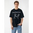 thumbnail image 1 of Funny Stick Figures Stick Men Stop Pulling My Leg Sarcastic T-Shirt, Men's T-Shirt, 220g, 1 of 7