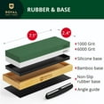 thumbnail image 5 of Royal Craft Wood Premium Whetstone Sharpening Kit, 2 Side Grit 1000/6000 Waterstone - Professional Grade Whetstone Set with Knife Sharpening Angle Guide and Non-Slip Bamboo Base (White/Green), 5 of 8